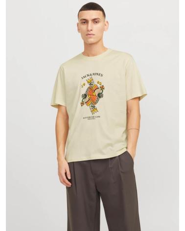 T-SHIRT JACK & JONES 12272966 BEIGE AVEC IMPRIMÉ BEIGE