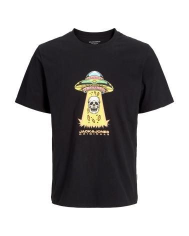 T-SHIRT MANCHES COURTES JACK & JONES 12272966 NOIR IMPRIMÉ OVNI NEGRO