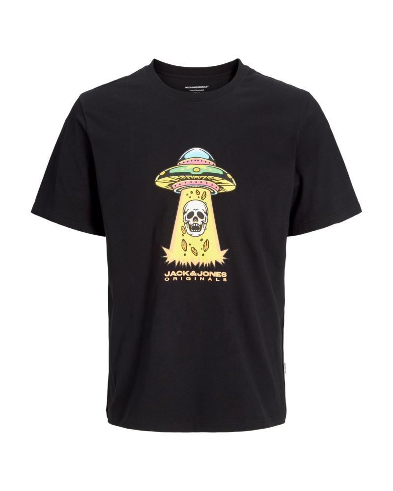 T-SHIRT MANCHES COURTES JACK & JONES 12272966 NOIR IMPRIMÉ OVNI NEGRO