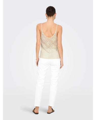 ONLY TOP DE MALHA COM ALÇAS 15348129 BEGE BEIGE