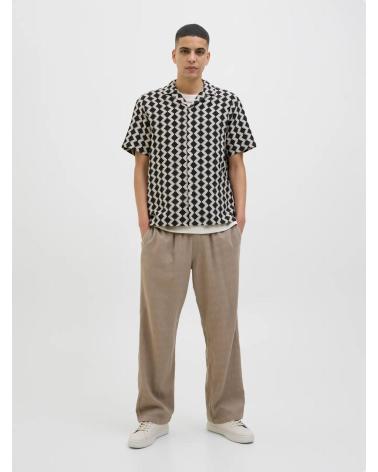 JACK & JONES SHORT SLEEVE TEXTURED SHIRT BLACK - MODEL 12285392 NEGRO