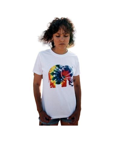 TRENDSPLANT T-SHIRT 029940WTDT WEISS MIT MEHRFARBIGEM ELEFANTENPRINT BLANCO
