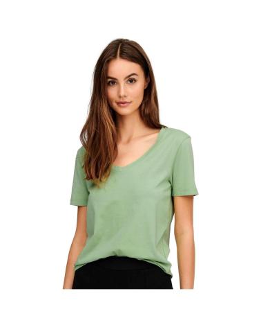 V-AUSSCHNITT T-SHIRT JDY 15239939 GRÜN - ONLY VERDE