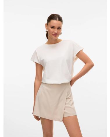 VERO MODA CAMISETA BLANCA CON DETALLE CALADO EN MANGA 10325735 BLANCO