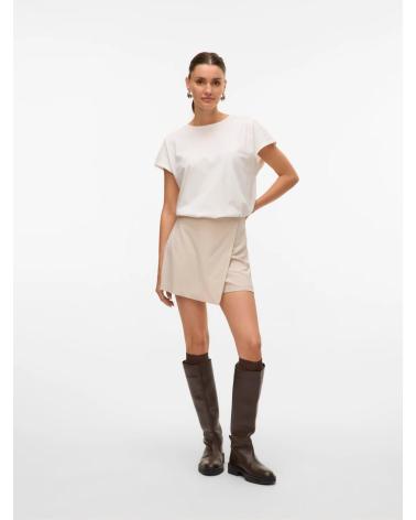 VERO MODA CAMISETA BLANCA CON DETALLE CALADO EN MANGA 10325735 BLANCO