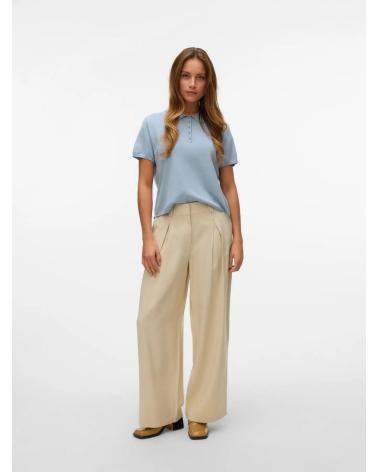 VERO MODA LIGHT BLUE POLO SHIRT 10337197 CELESTE