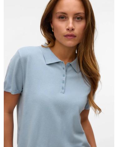 VERO MODA LIGHT BLUE POLO SHIRT 10337197 CELESTE