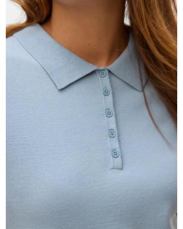 VERO MODA LIGHT BLUE POLO SHIRT 10337197 CELESTE