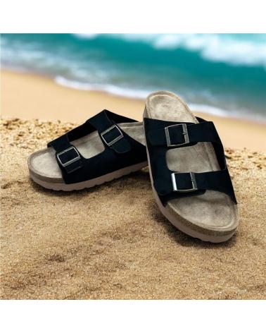 SANDALE BIO CALZADOMANIA NOIRE À DEUX BOUCLES NEGRO