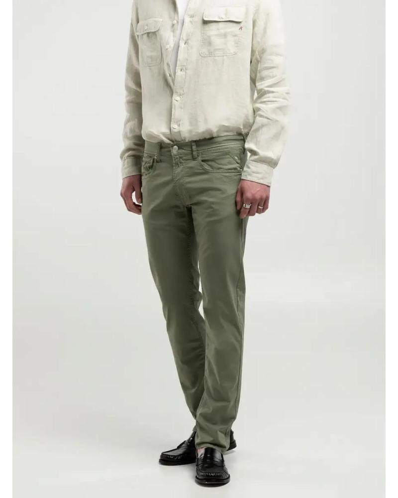 PANTALON REPLAY DROIT EN SERGE VERT - MODÈLE MF972 VERDE