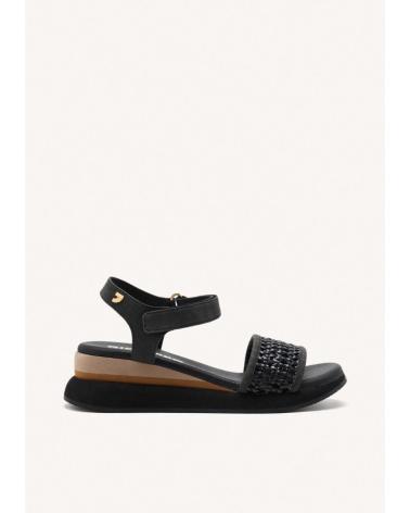 GIOSEPPO 75461 BLACK SPORTY SANDALS | PLATFORM AND BRAIDED STRAP NEGRO