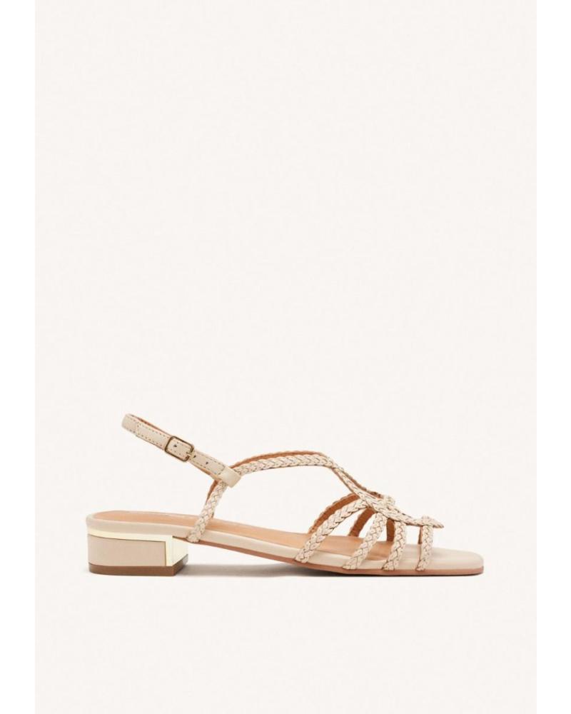 GIOSEPPO SANDALIAS TRENZADAS 74333 BEIGE | TACÓN BAJO CUADRADO BEIGE