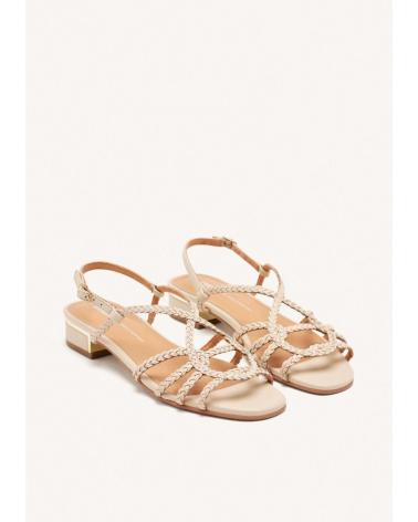 GIOSEPPO SANDALIAS TRENZADAS 74333 BEIGE | TACÓN BAJO CUADRADO BEIGE