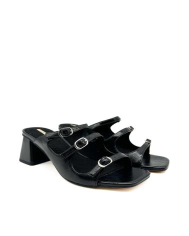 CORINA M5371 - SANDALE À TALON CARRÉ MOYEN NOIR NEGRO