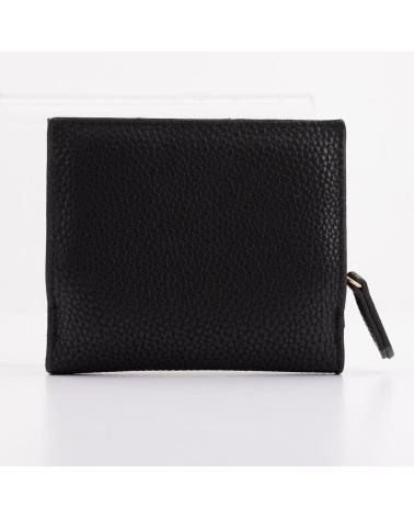 PORTAFOGLIO COMPATTO VALENTINO LADY SYNTHETIC NERO CON LOGO DORATO NERO