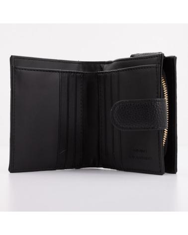 PORTAFOGLIO COMPATTO VALENTINO LADY SYNTHETIC NERO CON LOGO DORATO NERO