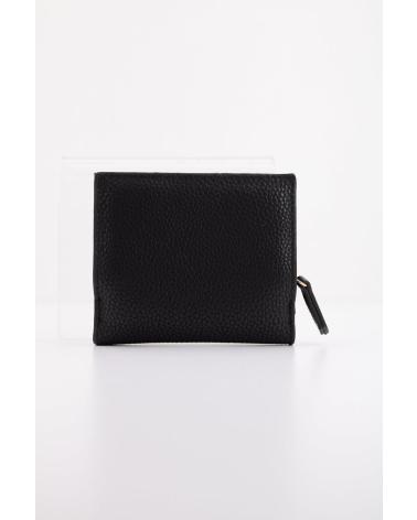 PORTAFOGLIO COMPATTO VALENTINO LADY SYNTHETIC NERO CON LOGO DORATO NERO