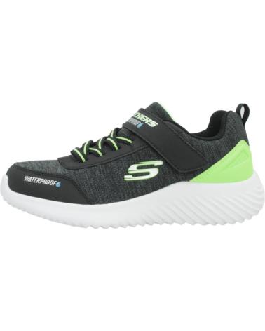 SKECHERS BOUNDER-DRIPPER DROP BKLM - TÊNIS PRETOS COM DETALHES VERDE NEON BKLM