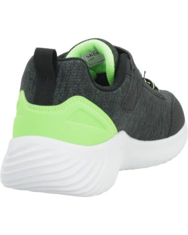 SKECHERS BOUNDER-DRIPPER DROP BKLM - TÊNIS PRETOS COM DETALHES VERDE NEON BKLM