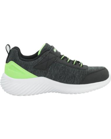 SKECHERS BOUNDER-DRIPPER DROP BKLM - TÊNIS PRETOS COM DETALHES VERDE NEON BKLM