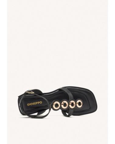 SANDÁLIAS GIOSEPPO EPPING PRETAS COM DETALHE DE ANÉIS 74347 NEGRO