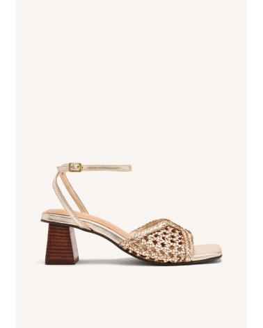 GIOSEPPO 74098 GOLD SANDALS WITH BRAIDED DESIGN DORADO