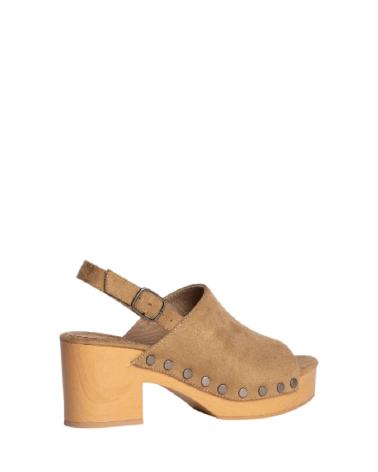SABOT À TALON BOIS CORINA M4418 MARRON CAMEL MARRóN