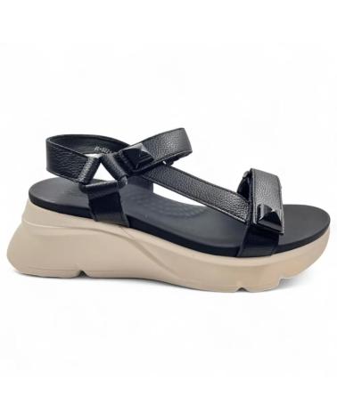 SANDALE COMPENSÉE PLATEFORME TIMBOS 131462 / 190RL 5Q21 NOIR KAKI MARRóN