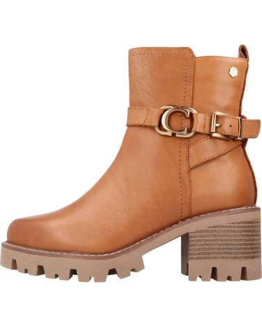LEDER STIEFELETTE CARMELA 160882C CAMEL BRAUN MIT SCHNALLE CAMEL