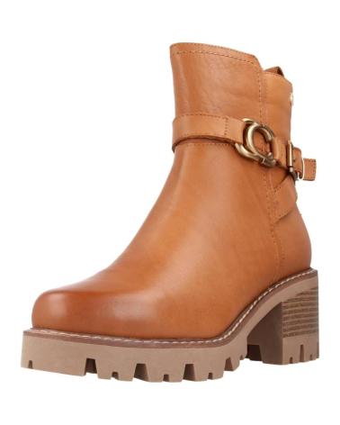 LEDER STIEFELETTE CARMELA 160882C CAMEL BRAUN MIT SCHNALLE CAMEL