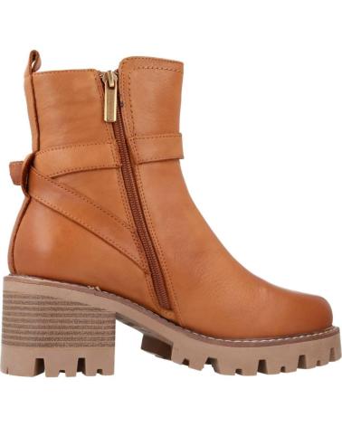 LEDER STIEFELETTE CARMELA 160882C CAMEL BRAUN MIT SCHNALLE CAMEL