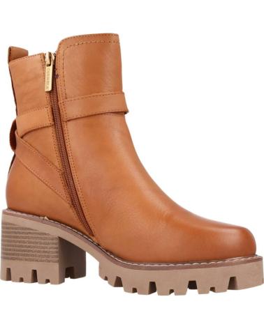 LEDER STIEFELETTE CARMELA 160882C CAMEL BRAUN MIT SCHNALLE CAMEL