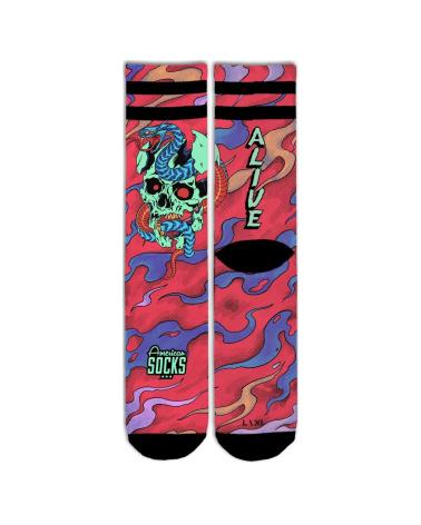 AMERICAN SOCKS DEAD AND ALIVE SOCKEN ROT MEHRFARBIG MULTICOLOR