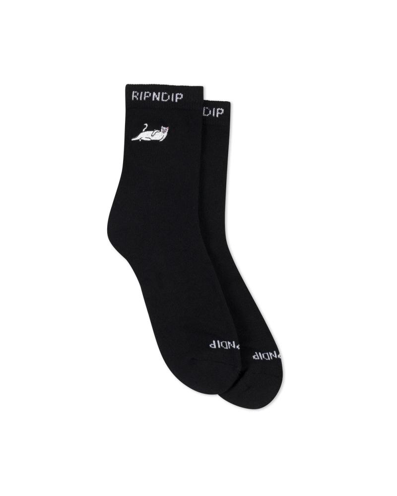 RIPNDIP 'CATSTANZA' BLACK SOCKS MULTICOLOR