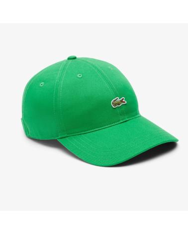 LACOSTE BAUMWOLL-TWILL-KAPPE GRÜN MIT KROKODIL-LOGO MULTICOLOR