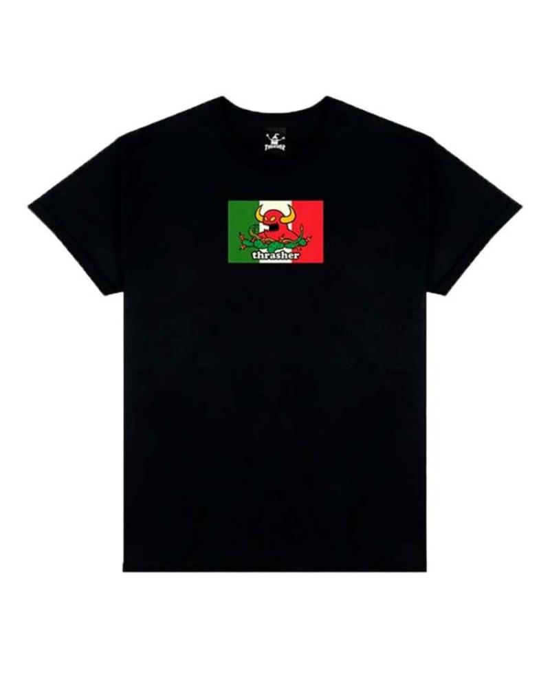 T-SHIRT THRASHER X TOY MACHINE HECHO NERA MULTICOLOR