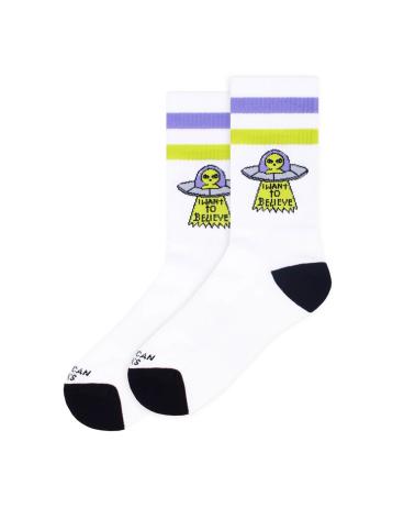 AMERICAN SOCKS 'BELIEVE' MID-H SOCKEN WEISS MEHRFARBIG MULTICOLOR