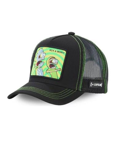 CAPSLAB RICK AND MORTY TRUCKER CAP BLACK GREEN MULTICOLOR MULTICOLOR