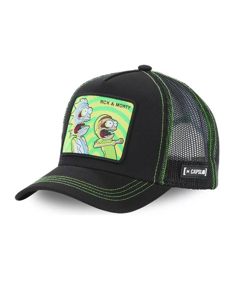 CAPSLAB RICK AND MORTY TRUCKER CAP BLACK GREEN MULTICOLOR MULTICOLOR