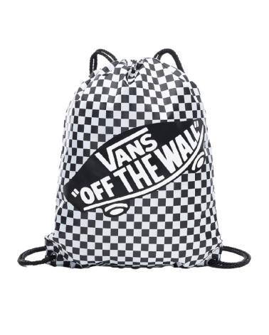 VANS BENCHED BAG DRAWSTRING BACKPACK BLACK AND WHITE CHECKERBOARD MULTICOLOR