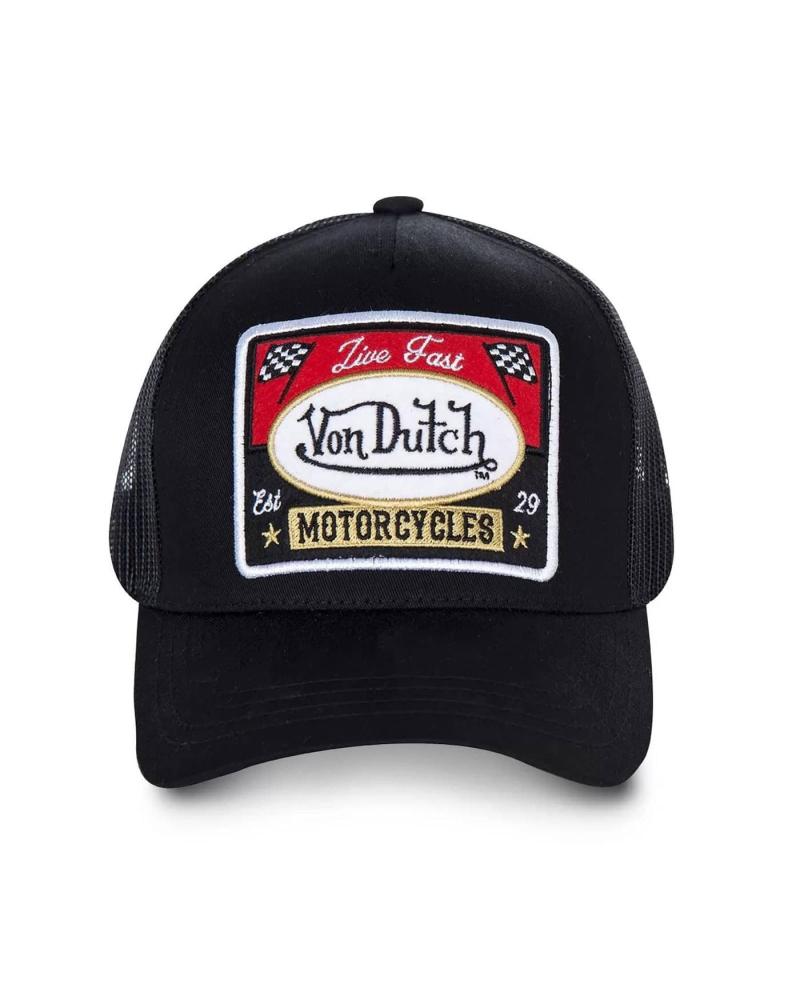 BONÉ TRUCKER VON DUTCH BLACKY1B PRETO COM PATCH MULTICOLORIDO NEGRO