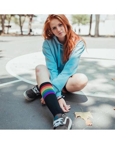 AMERICAN SOCKS RAINBOW PRIDE BLACK SOCKS MULTICOLOR
