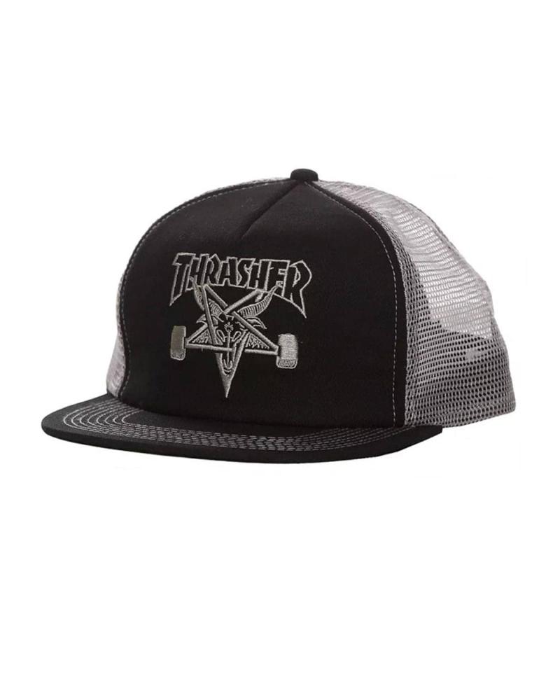 BONÉ THRASHER SKATEGOAT MESH PRETO CINZA MULTICOLOR