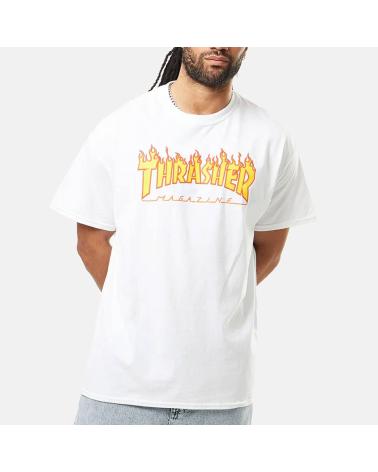 CAMISETA THRASHER FLAME LOGO BRANCA MULTICOLOR