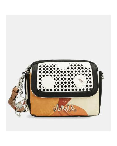 ANEKKE BOLSO BANDOLERA 40723-349 CON SOLAPA TROQUELADA Y ESTAMPADO ABSTRACTO BLANCO