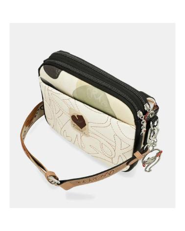 ANEKKE BOLSO BANDOLERA 40723-349 CON SOLAPA TROQUELADA Y ESTAMPADO ABSTRACTO BLANCO