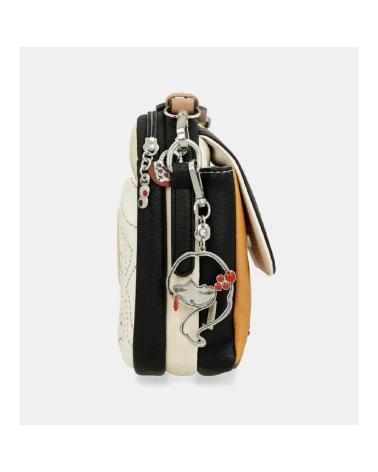 ANEKKE BOLSO BANDOLERA 40723-349 CON SOLAPA TROQUELADA Y ESTAMPADO ABSTRACTO BLANCO
