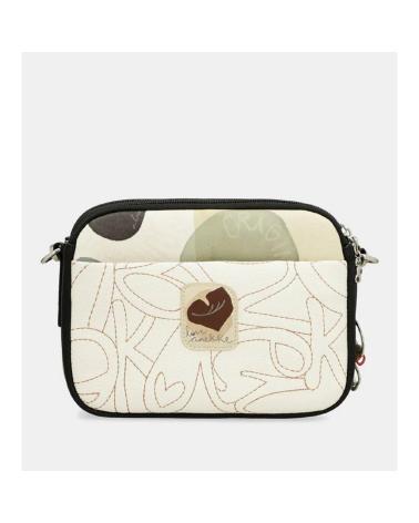 ANEKKE BOLSO BANDOLERA 40723-349 CON SOLAPA TROQUELADA Y ESTAMPADO ABSTRACTO BLANCO