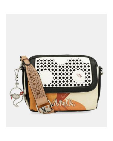 ANEKKE BOLSO BANDOLERA 40723-349 CON SOLAPA TROQUELADA Y ESTAMPADO ABSTRACTO BLANCO