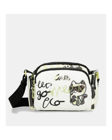 BOLSO BANDOLERA ANEKKE BLANCO MODELO 40873-213 CON DISEÑO GRÁFICO Y CHARM BLANCO